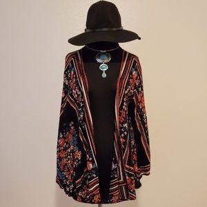 Angie Floral/Stripe Kimono